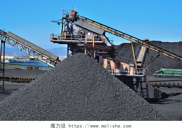 煤炭工业设施的特写场景煤炭工业